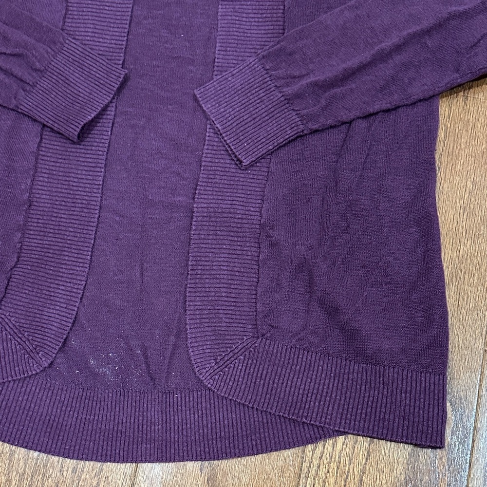 Tommy Bahama Deep Purple open front linen Cardigan - Picture 3 of 6